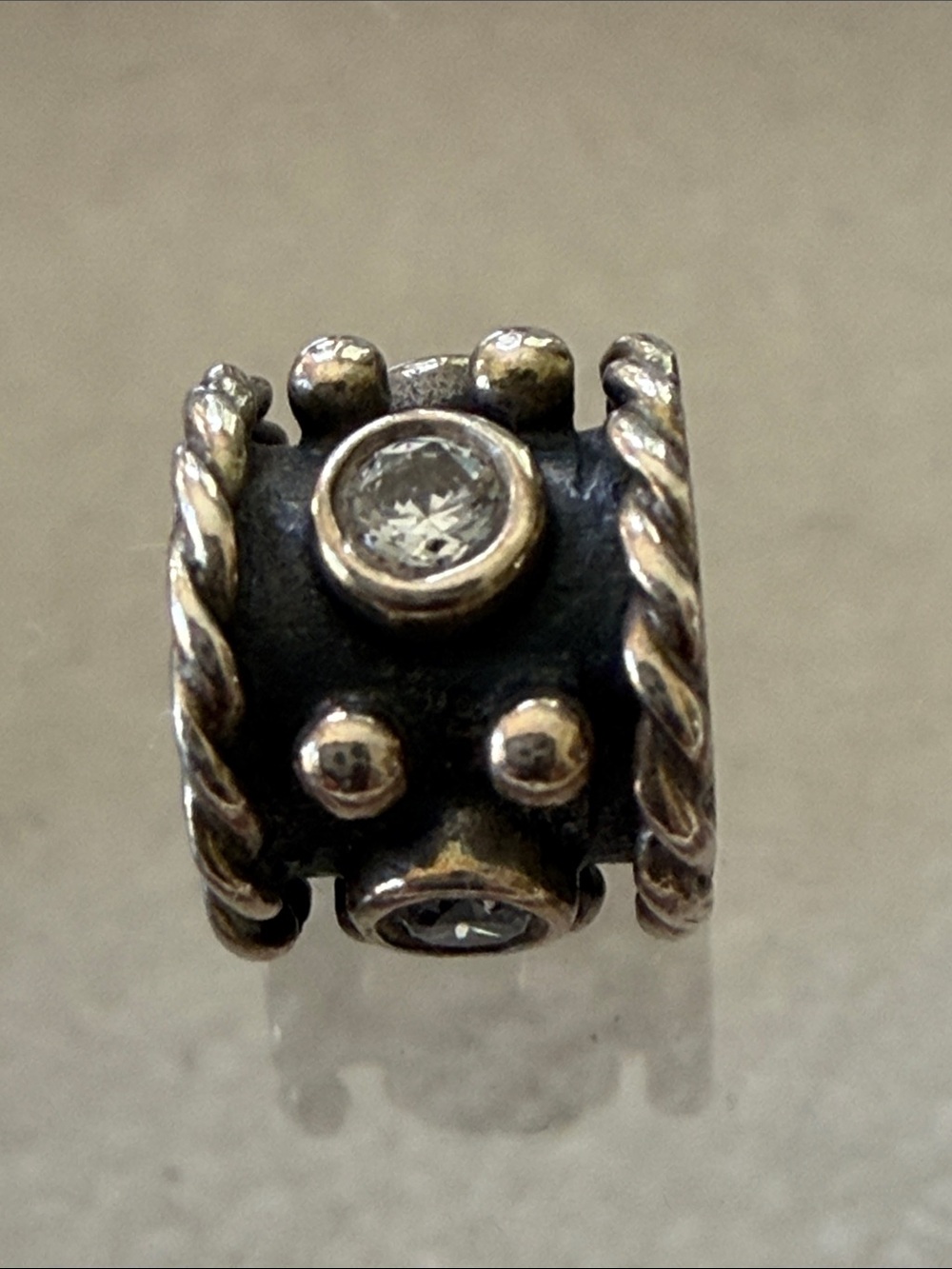 Pandora Oxy Crown Retired Charm #790221cz  Barrel bead